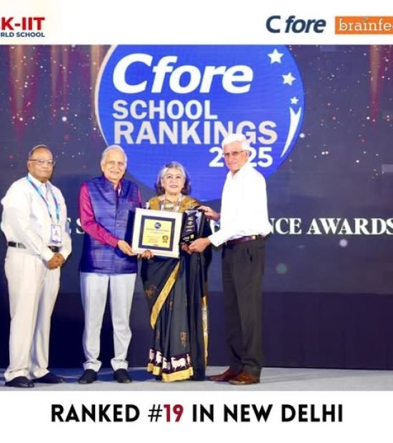 K-IIT World School, Delhi, has been ranked #19 among the top 20 schools in New Delhi